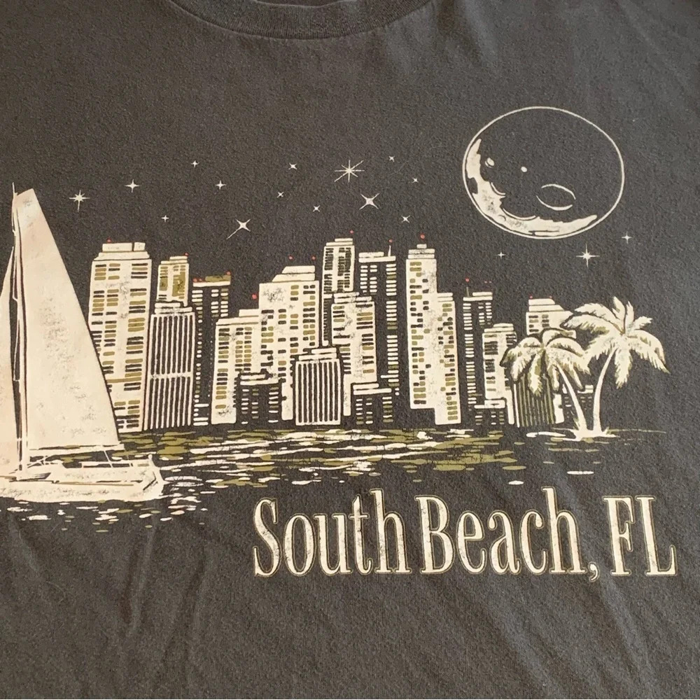 (2) Abercrombie Fitch Men’s South Beach Florida Logo Shirts XXL Charcoal Gray - Picture 5 of 12